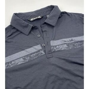 Travis Mathew Men's M Black Tropical‎ Short Sleeve Polo